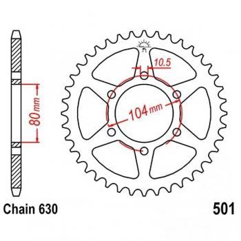 Kettenrad Stahl Teilung 630, Zähne 33