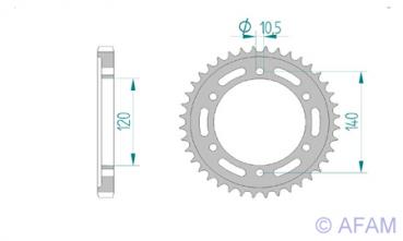 Kettenrad Stahl Teilung 530, Zähne 41