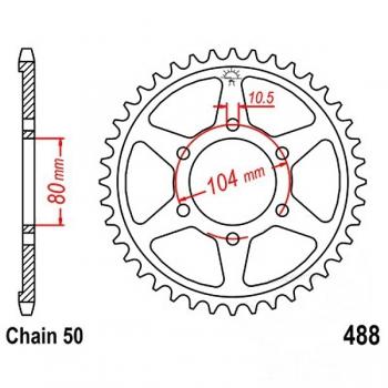 Kettenrad Stahl Teilung 530, Zähne 42