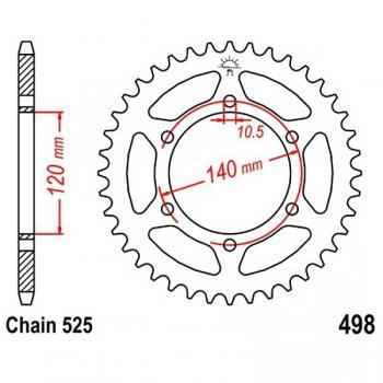 Kettenrad Stahl Teilung 525, Zähne 40