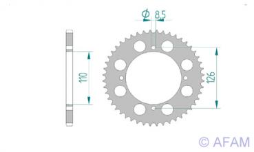 Kettenrad Alu Teilung 420, Zähne 47