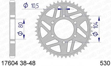 AFAM Kettenrad Alu Teilung 530 ZXR 400/750, Zähne 44