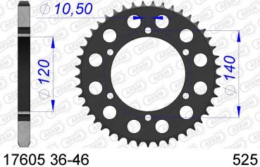 AFAM Kettenrad Alu Teilung 525 ZX6R, Zähne 42