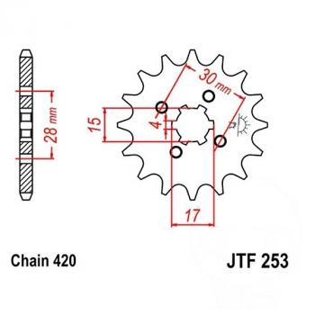 Antriebsritzel, Ritzel Teilung 420, 13 Zähne