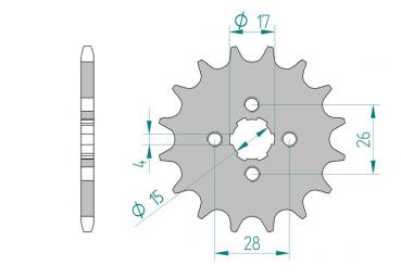 Antriebsritzel, Ritzel Teilung 420, 17 Zähne