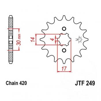 Ritzel 15 Zähne, Teilung 420, Honda ANF 125 Innova