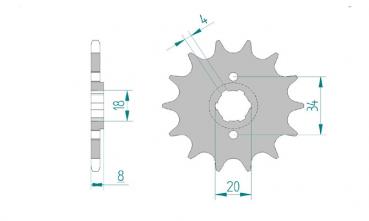 Antriebsritzel, Ritzel Teilung 520, 15 Zähne