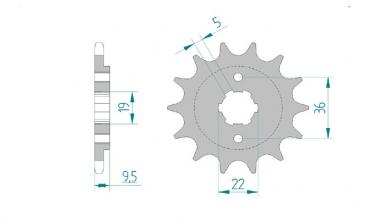 Antriebsritzel, Ritzel Teilung 520, 14 Zähne