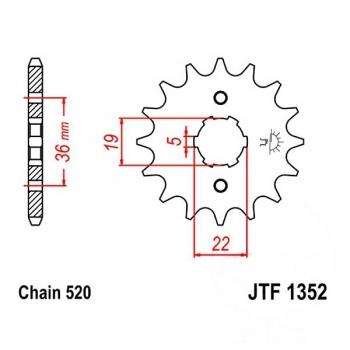 Antriebsritzel, Ritzel Teilung 520, 13 Zähne