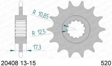 Antriebsritzel, Ritzel Teilung 520, 14 Zähne