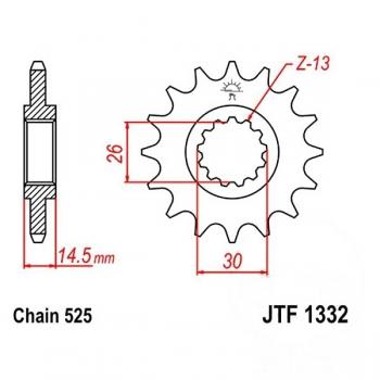 Antriebsritzel, Ritzel Teilung 525, 15 Zähne