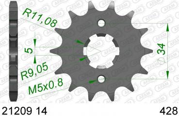 Antriebsritzel, Ritzel Teilung 428, 14 Zähne