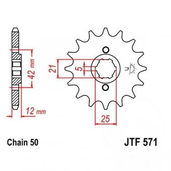 Antriebsritzel, Ritzel Teilung 530, 16 Zähne