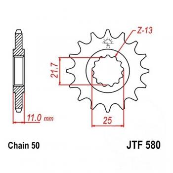 Antriebsritzel, Ritzel Teilung 530, 16 Zähne