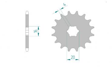 Antriebsritzel, Ritzel Teilung 420, 13 Zähne