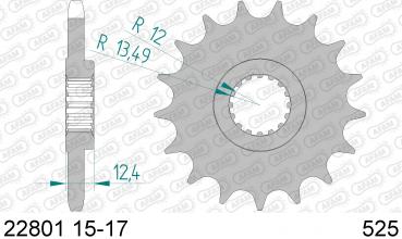 Antriebsritzel, Ritzel Teilung 525, 15 Zähne