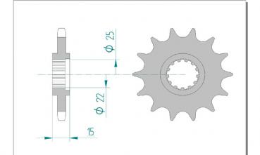 Antriebsritzel, Ritzel Teilung 525, 15 Zähne