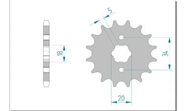 Antriebsritzel, Ritzel Teilung 428, 13 Zähne