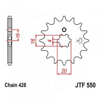 Ritzel Teilung 428 Zähne 15