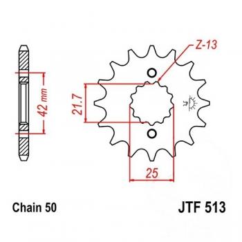 Antriebsritzel, Ritzel Teilung 530, 17 Zähne