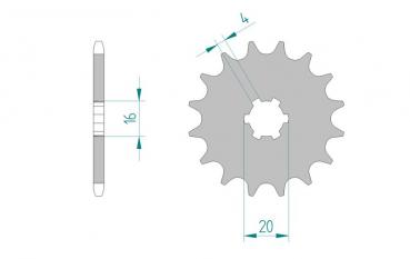 Antriebsritzel, Schlamm Ritzel Teilung 420, 14 Zähne