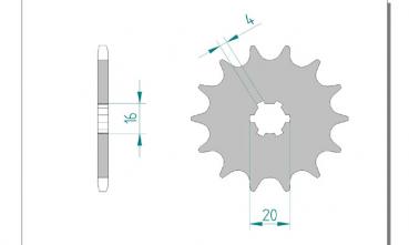 Antriebsritzel, Ritzel Teilung 520, 13 Zähne