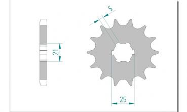 Antriebsritzel, Ritzel Teilung 530, 15 Zähne