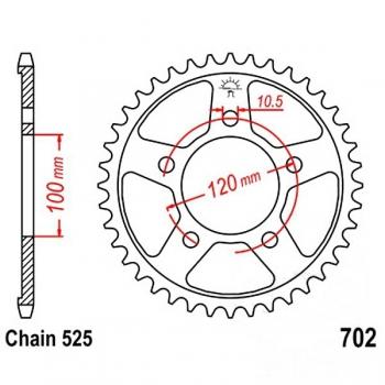 Kettenrad Stahl Teilung 525, Zähne 44