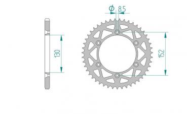 AFAM Schlamm Kettenrad Alu Teilung 520, Zähne 48