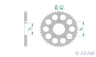 AFAM Kettenrad Stahl Teilung 520, Zähne 43