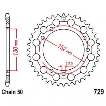 Kettenrad Stahl Teilung 530, Zähne 46