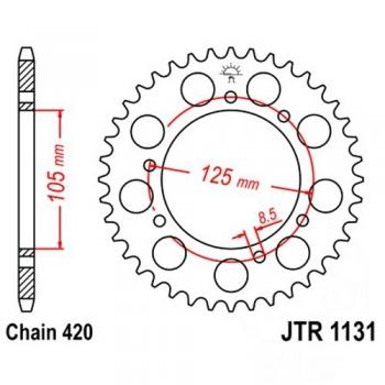 Kettenrad Stahl Teilung 420, Zähne 48