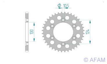 AFAM Kettenrad Alu Teilung 520, Zähne 42