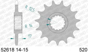 Antriebsritzel, Ritzel Teilung 520, 15 Zähne