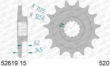 Antriebsritzel, Ritzel Teilung 520, 15 Zähne