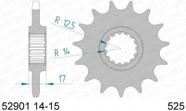 Antriebsritzel, Ritzel Teilung 525, 15 Zähne