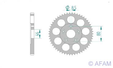 AFAM Kettenrad Alu Teilung 428, Zähne 54