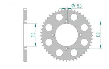 Kettenrad Alu Teilung 428 KTM 85 SX, Zähne 49