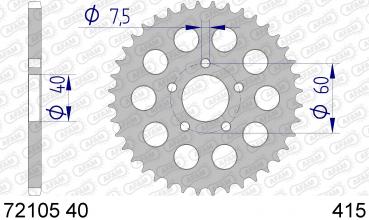AFAM Kettenrad Alu Teilung 415, Zähne 40