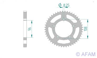 Kettenrad Stahl Teilung 428, Zähne 49