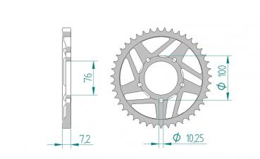 Kettenrad Stahl Teilung 525 R1/R6 MAR, Zähne 40