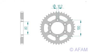 Kettenrad Stahl Teilung 525, Zähne 39