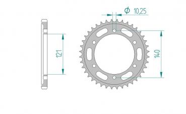 Kettenrad Stahl Teilung 525, Zähne 40
