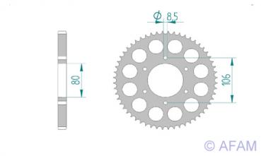 AFAM Kettenrad Alu Teilung 428, Zähne 56