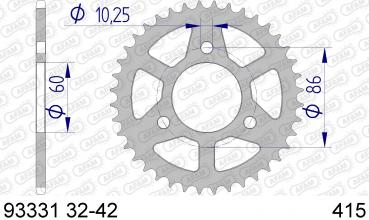 Kettenrad Alu Teilung 415, Zähne 32