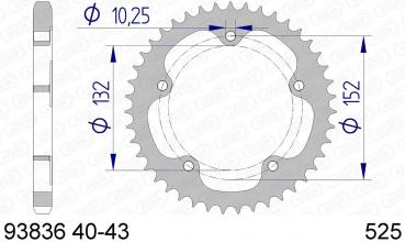 AFAM Kettenrad Alu Teilung 525 MV910/1000, Zähne 42