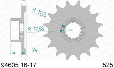 Antriebsritzel, Ritzel Teilung 525, 17 Zähne