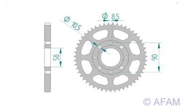 AFAM Kettensatz, HONDA EZ 90, mit A428R1-G Kette