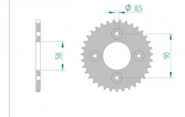AFAM Kettensatz, HONDA ANF 125 Wave, mit A420R1-G Kette