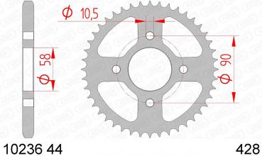 AFAM Kettensatz, HONDA CB 125 F GLR 125 F, mit A428XMR-G Kette